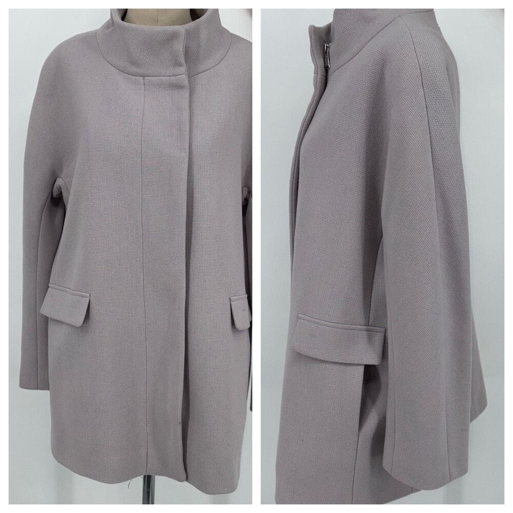 Calvin Klein‎ Wool Blend Mock Neck Full Zip Jacket Lavender Size 16